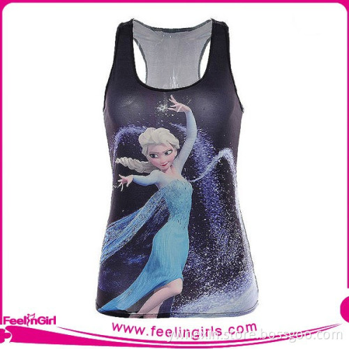 China cheap galaxy printed fitness tank top